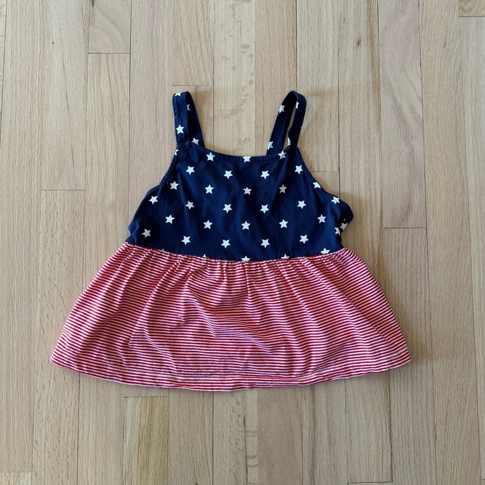 Carter’s Girls Patriotic Stars & Stripes Babydoll Tank Top, Size 7